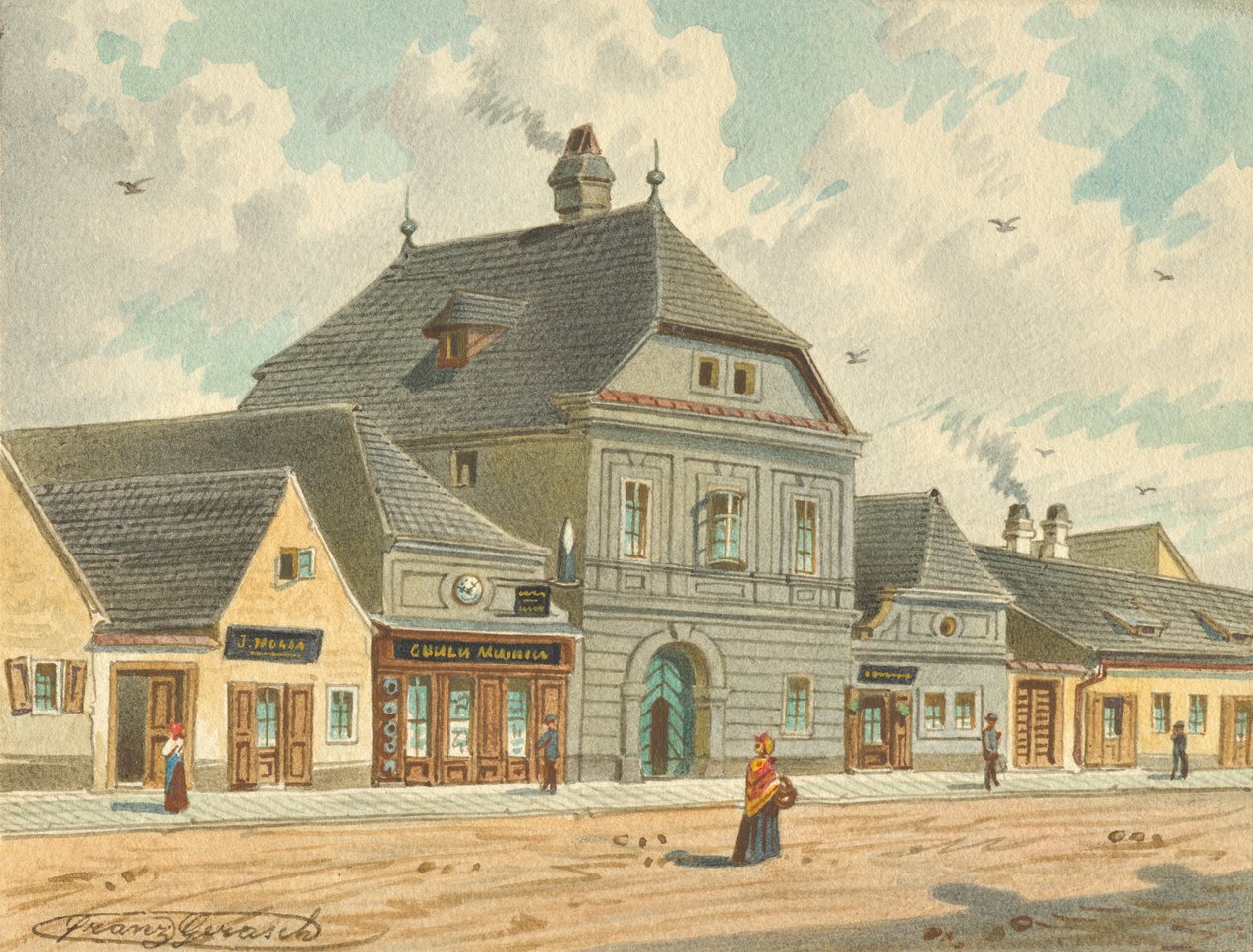 Het voormalige jachtslot van keizerin Maria Theresia in de Erdbergstraße 109 in Wenen door Franz Gerasch