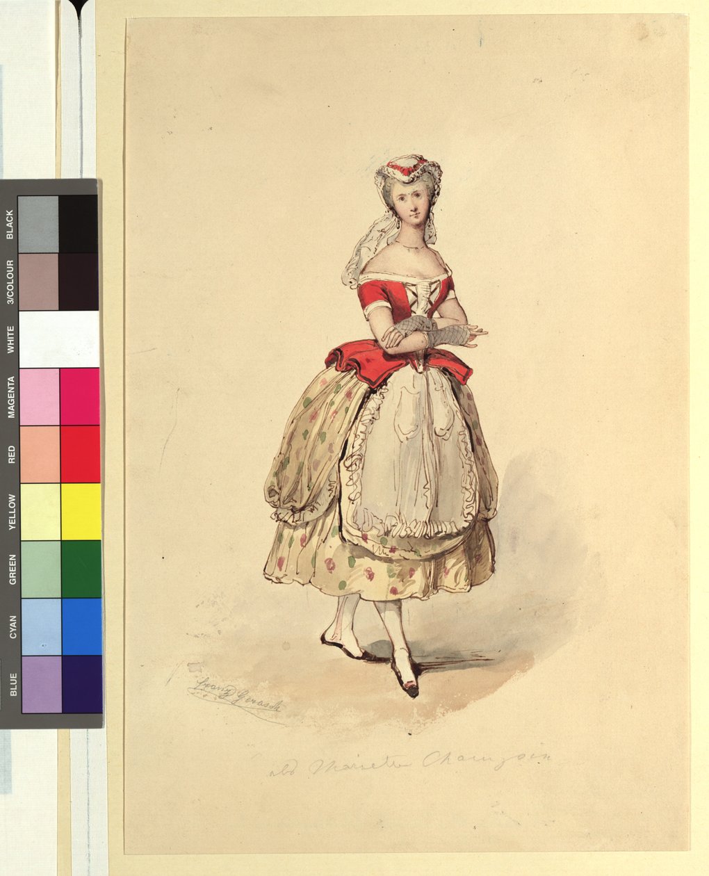 Ida Schuselka-Brüning als plattelandsmeisje in „Maria, de dochter van het regiment“ door Franz Gerasch