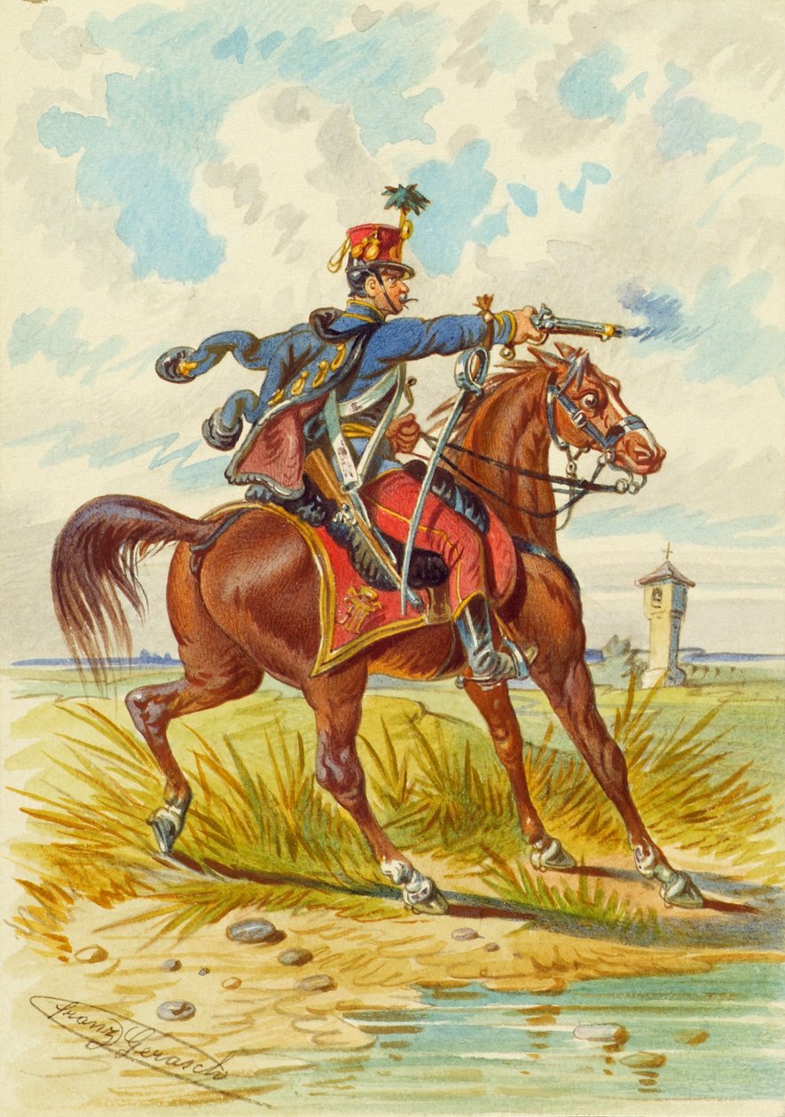 Soldaat te paard door Franz Gerasch
