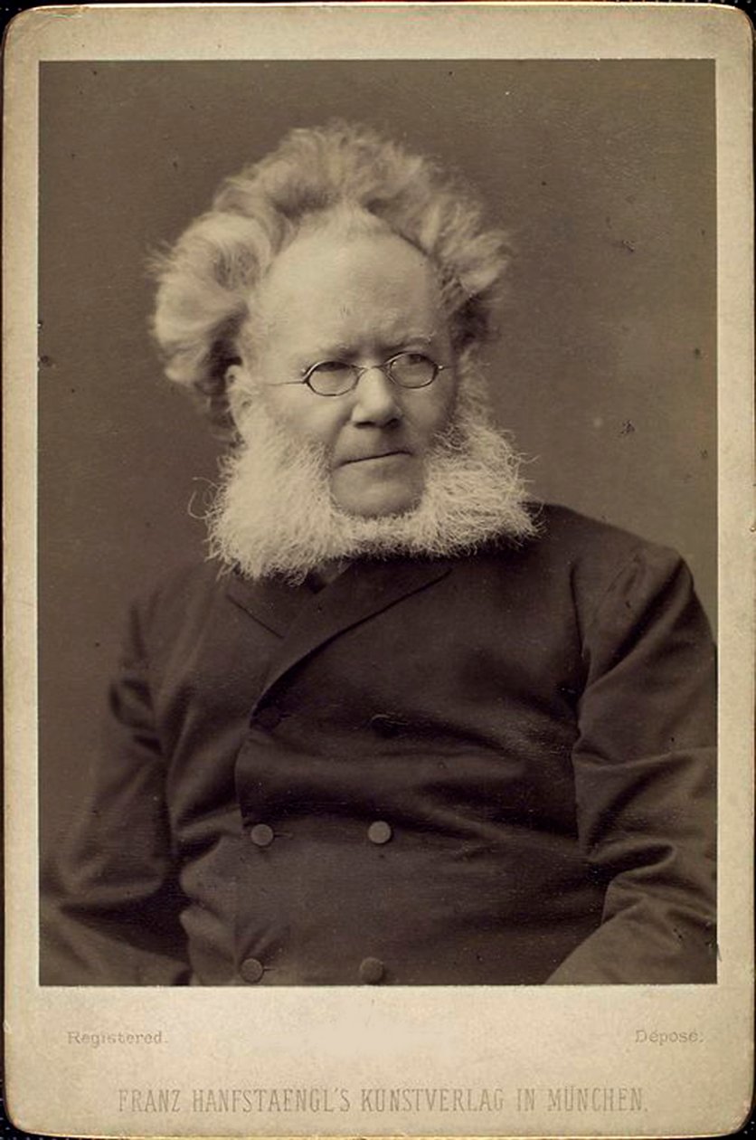 Henrik Ibsen, Noorse toneelschrijver en dichter, eind 19e of begin 20e eeuw door Franz Hanfstaengl