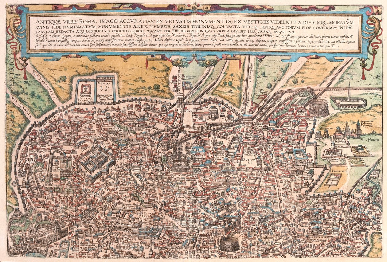 Oud Rome, deel A, Italië (gravure) door Franz Hogenberg