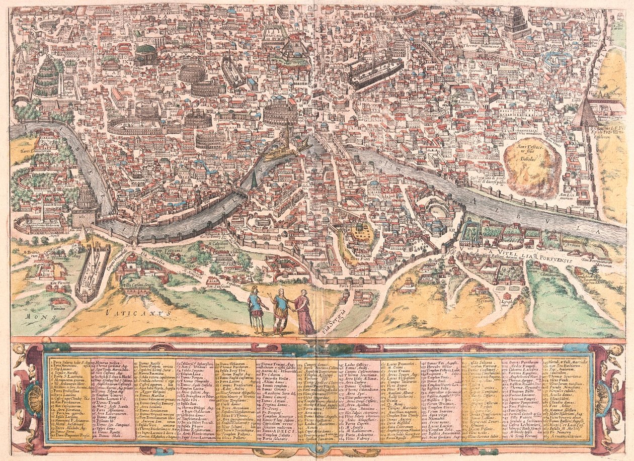 Oud Rome, deel B, Italië (gravure) door Franz Hogenberg