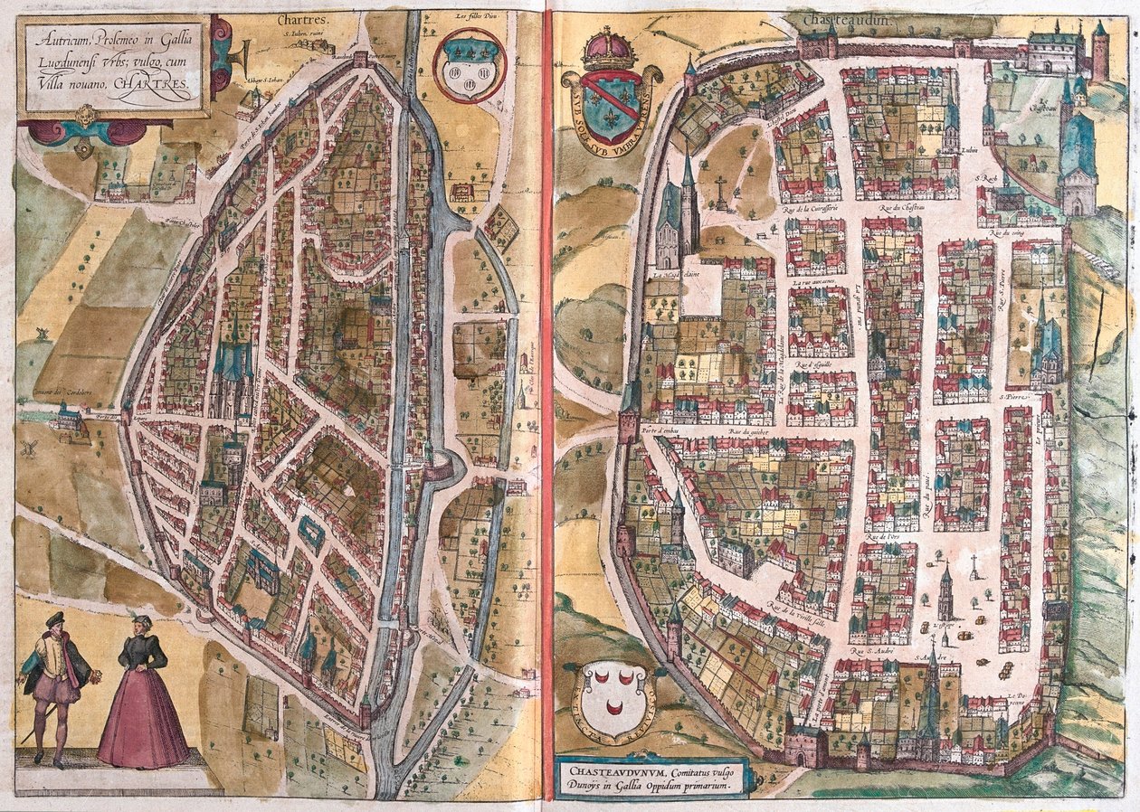 Chartres en Chateaudun, Frankrijk door Franz Hogenberg