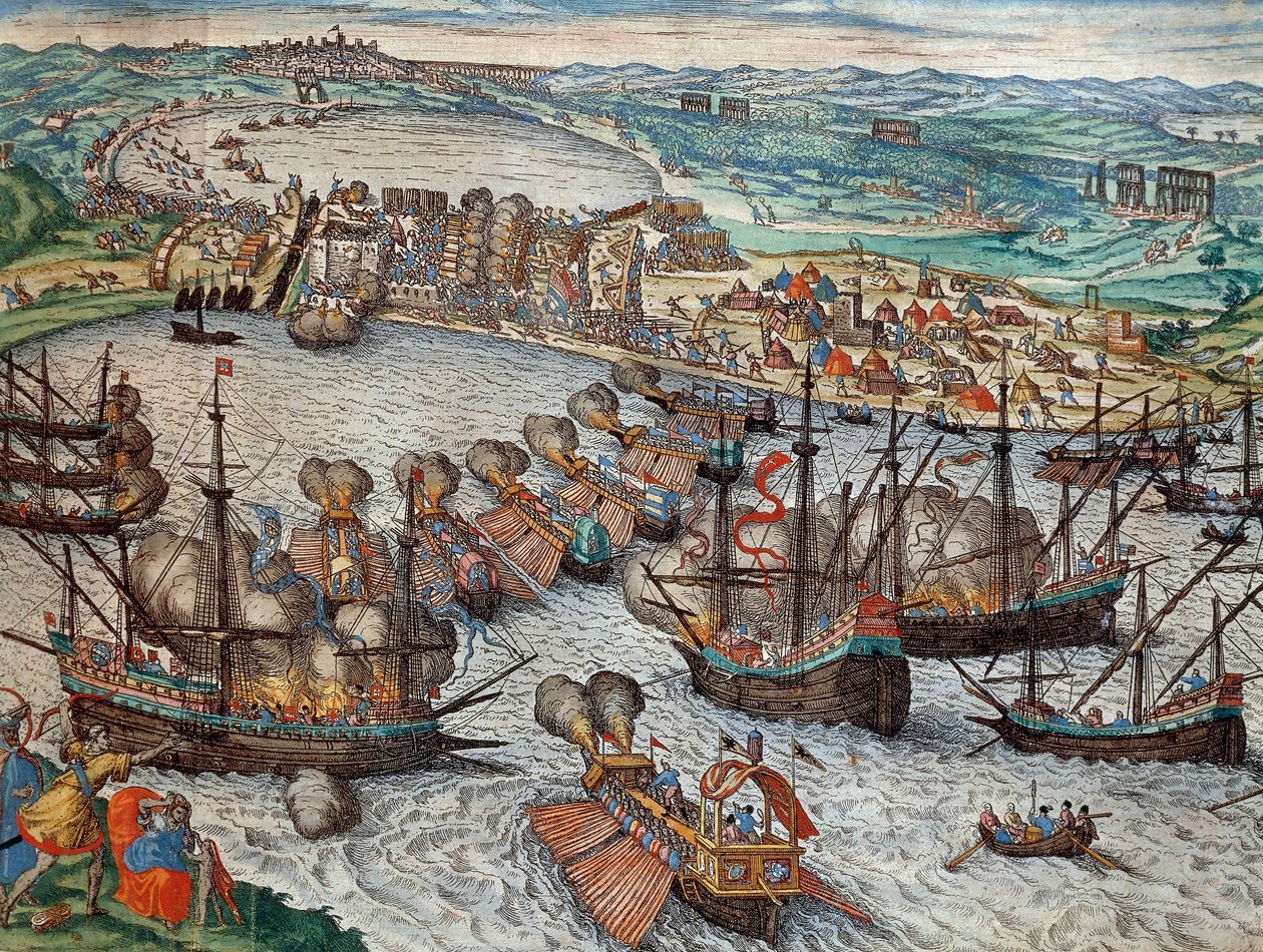 De verovering van La Goulette en Tunis door Karel V door Franz Hogenberg