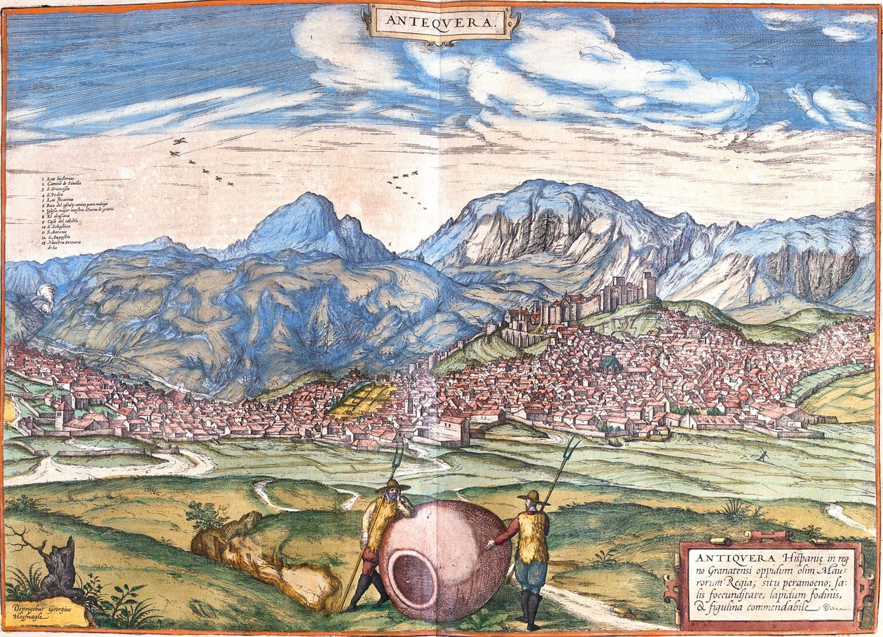 Gezicht op Antequera, Spanje door Franz Hogenberg