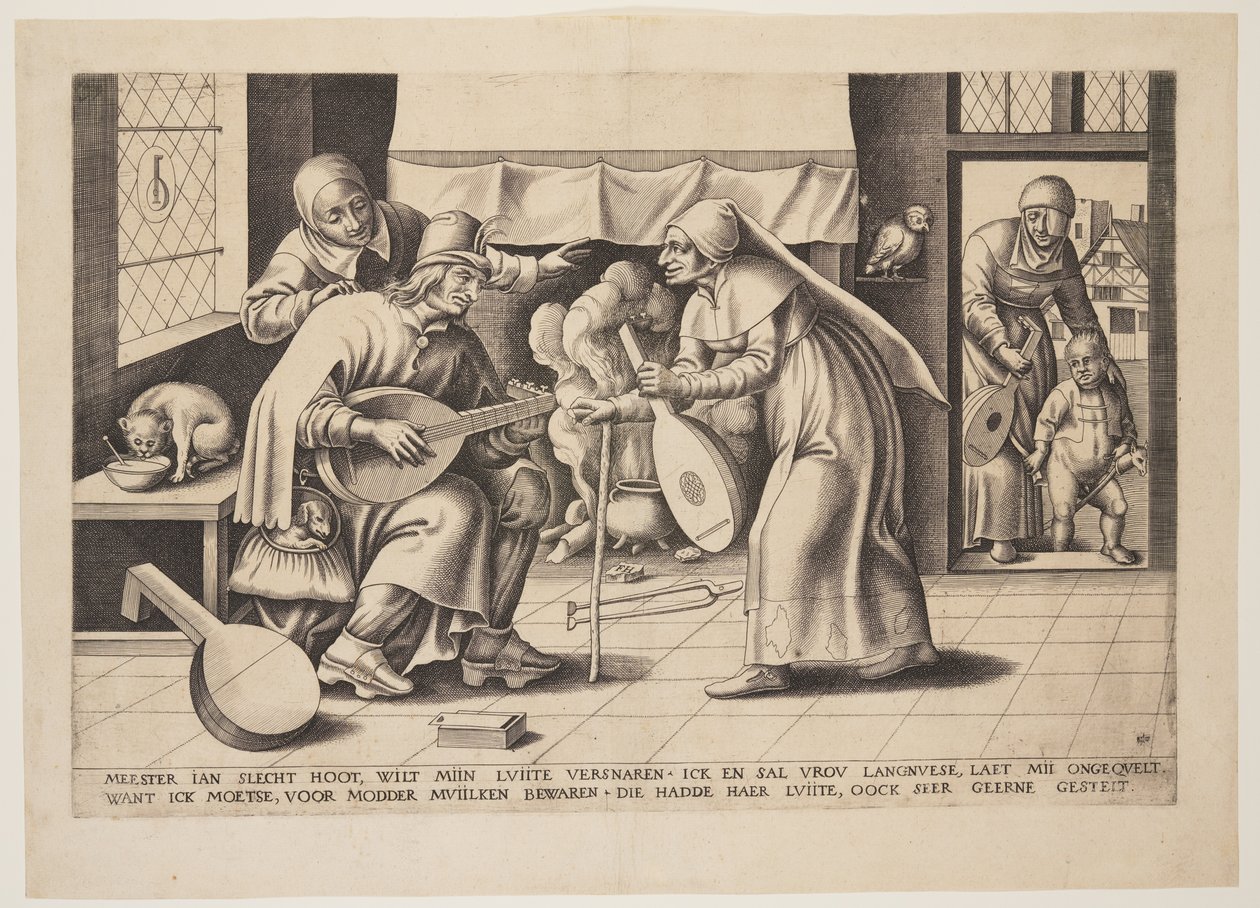 Meester John Blockhead (de luitmaker) door Franz Huys