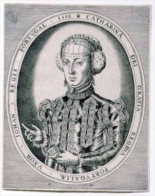Portret van Catherine, koningin van Portugal, vrouw van John III door Franz Huys