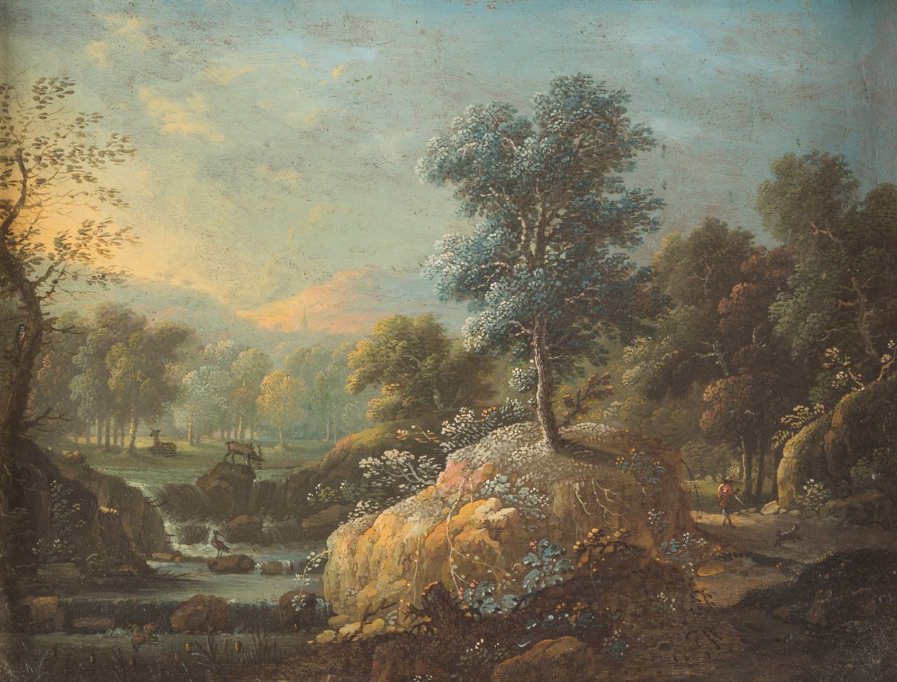 Franz Joachim Beich Bebost heuvelachtig beeklandschap door Franz Joachim Beich