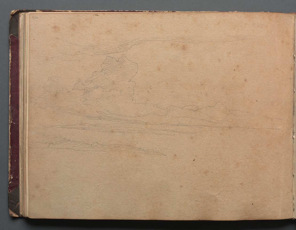 Album met Uitzichten van Rome en Omgeving, Landschapsstudies, pagina 29b: Landschapsstudie door Franz Johann Heinrich Nadorp