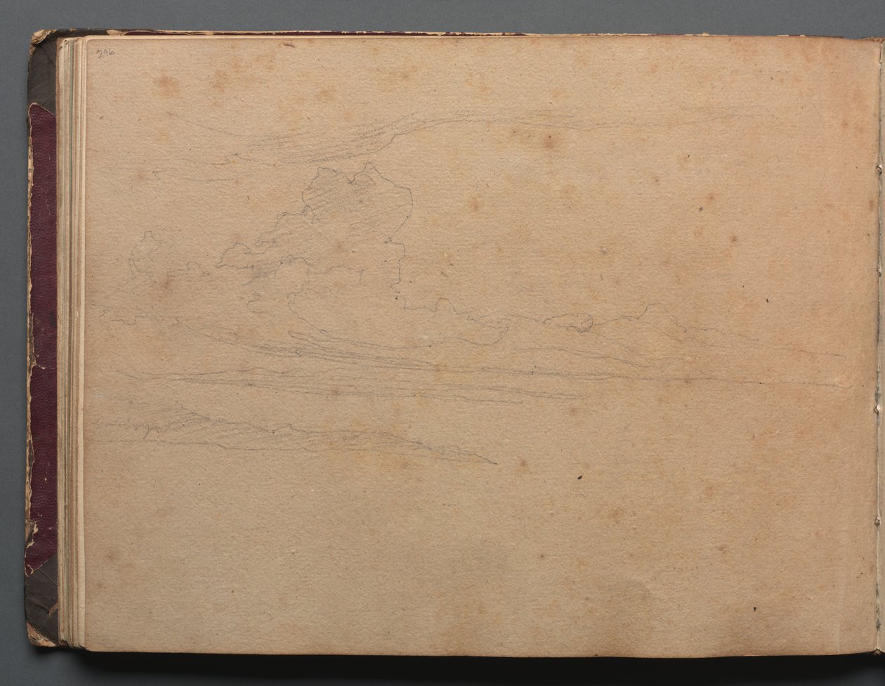 Album met Zichten op Rome en Omgeving, Landschapsstudies, pagina 29b: Landschapsstudie door Franz Johann Heinrich Nadorp