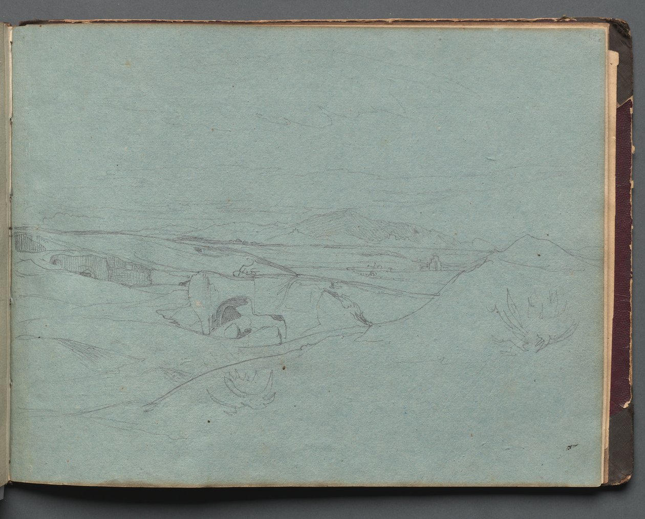 Album met Zichten van Rome en Omgeving, Landschapsstudies, pagina 52a: Romeins Landschap door Franz Johann Heinrich Nadorp
