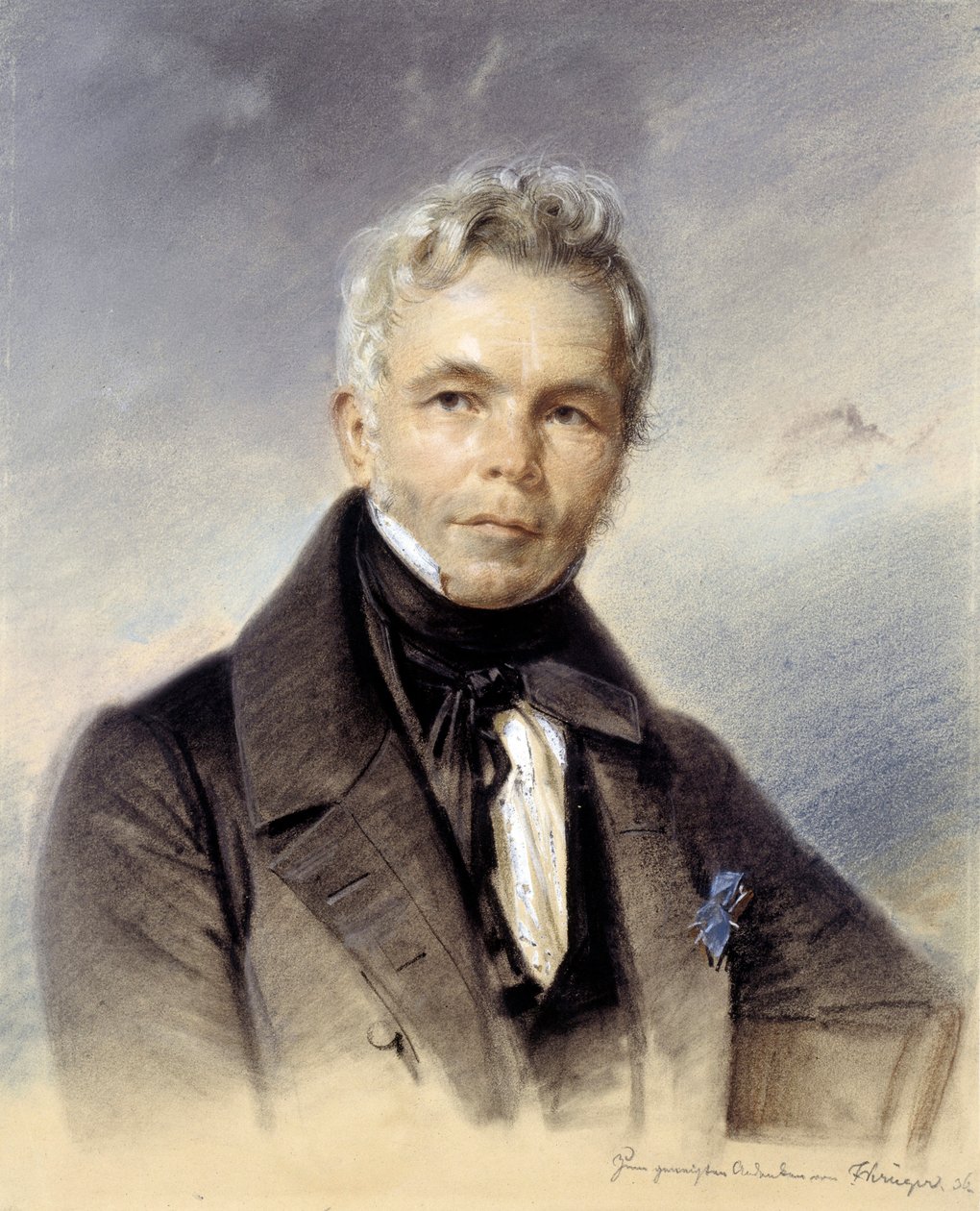 Portret van Karl Friedrich Schinkel (1781-1841), schilder en Pruisisch architect door Franz Krüger