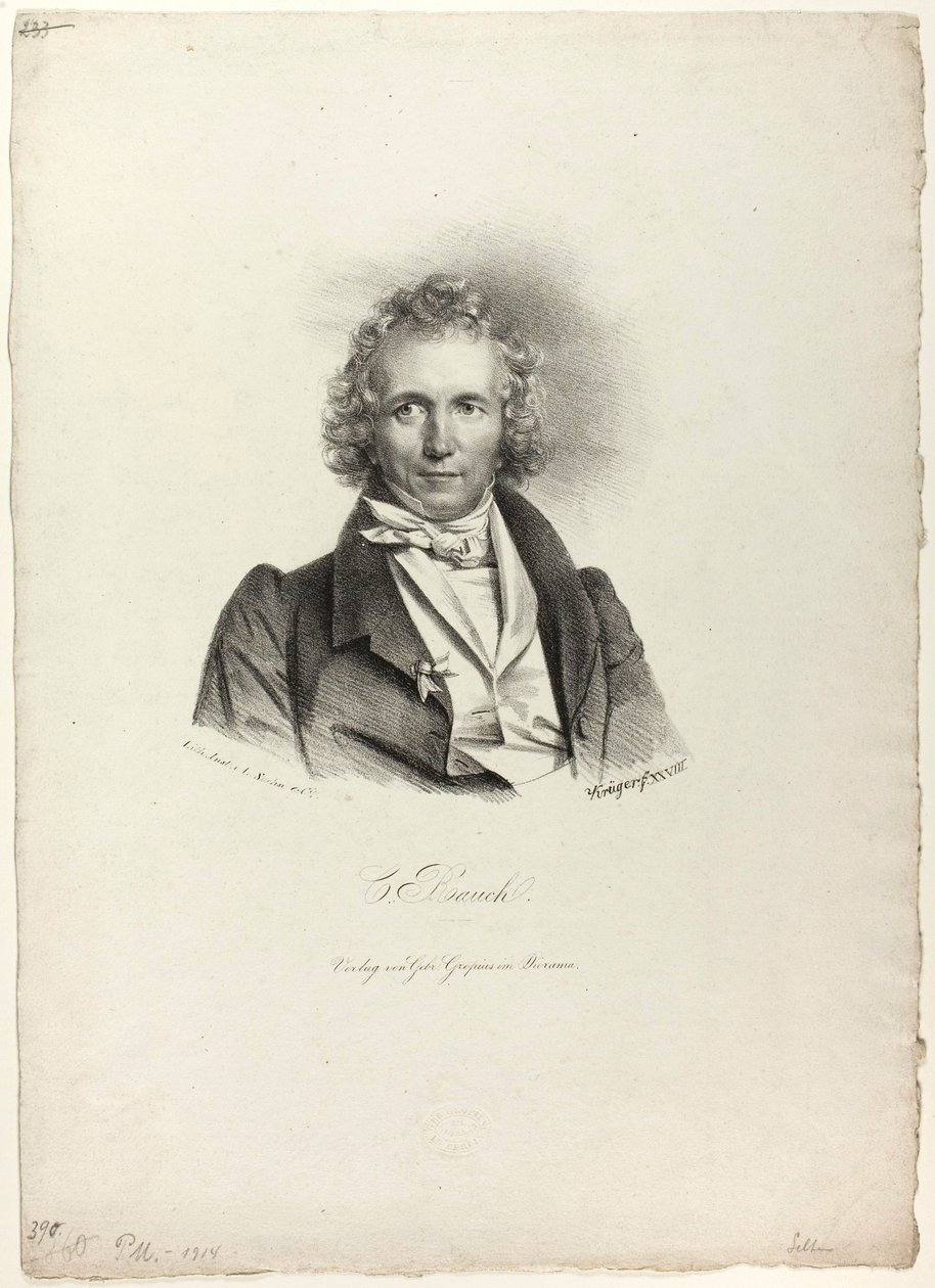 Portret van de beeldhouwer Rauch door Franz Krüger