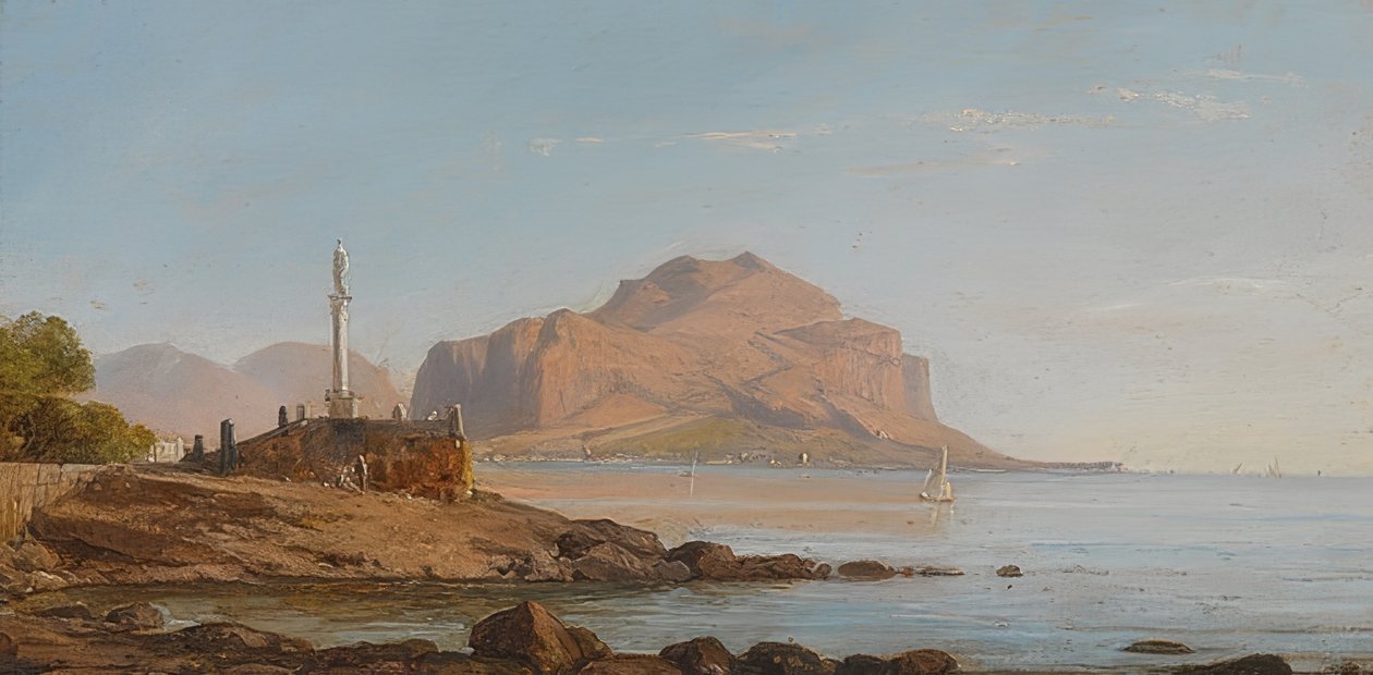 De baai van Palermo met uitzicht op de Monte Pellegrino. 1846 door Franz Ludwig Catel