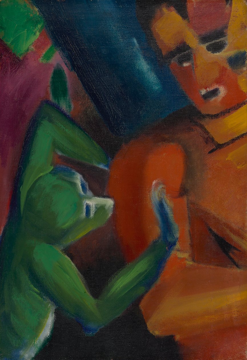 Äffchen und Mensch door Franz Marc