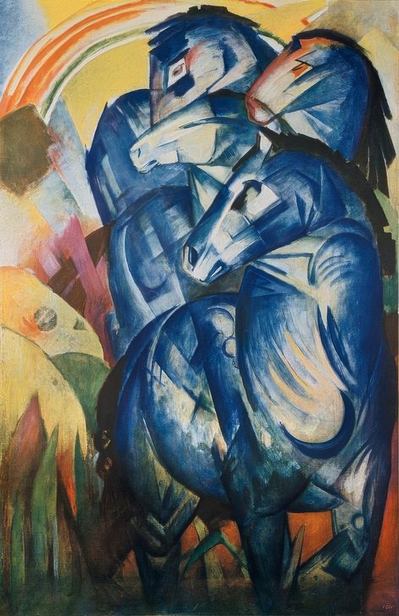 De toren van de blauwe paarden door Franz Marc
