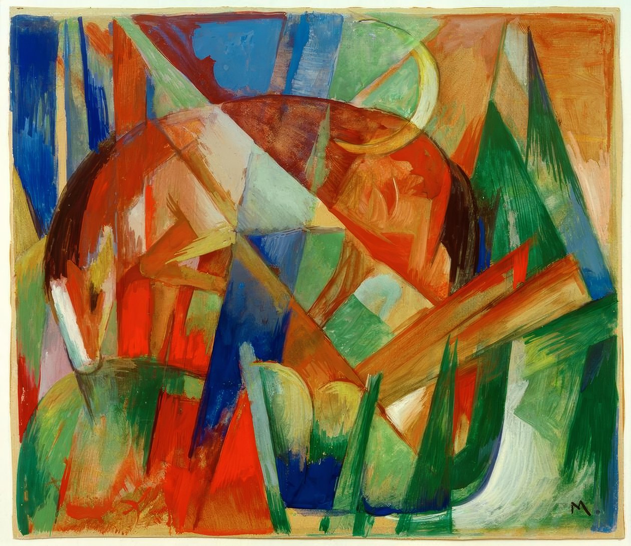 Fabeldier II (Paard) door Franz Marc