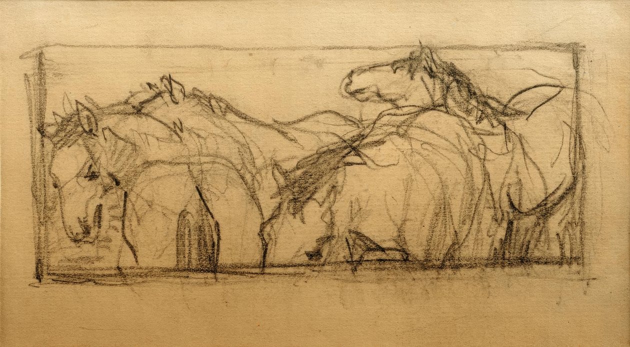 Lenggrieser paardenstudie (paardenstudie) door Franz Marc