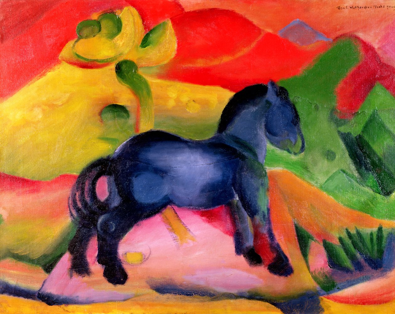 Klein blauw paard, 1912 door Franz Marc