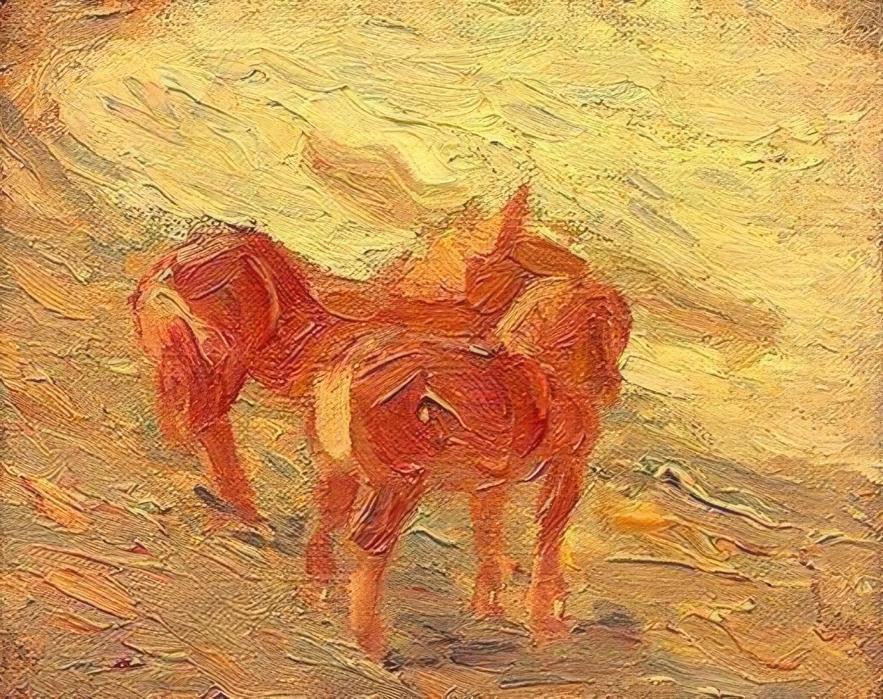 Paarden aan zee door Franz Marc