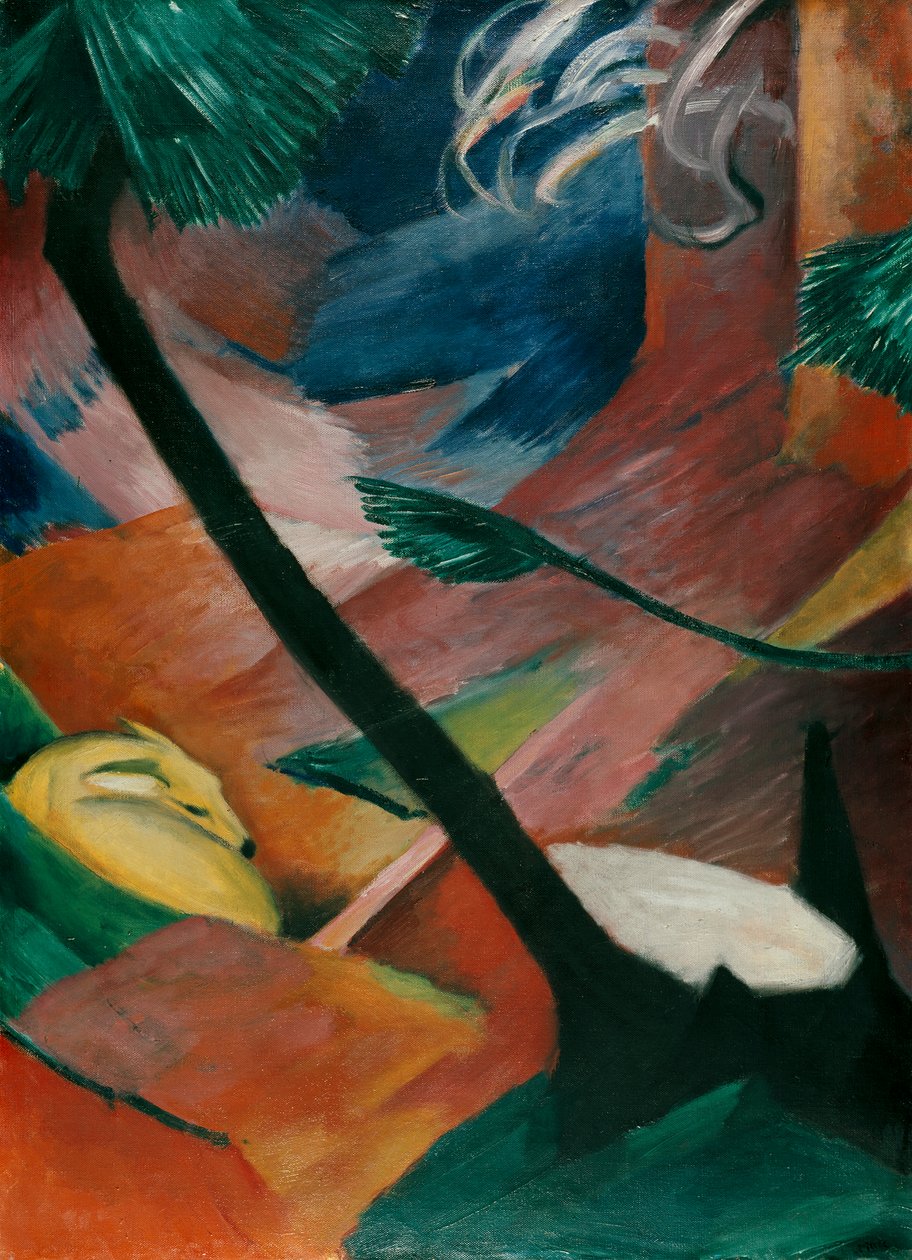 Reh im Walde II door Franz Marc