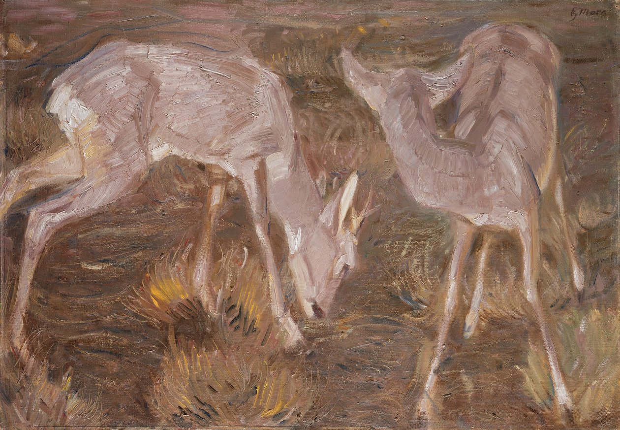 Reeën in de schemering door Franz Marc