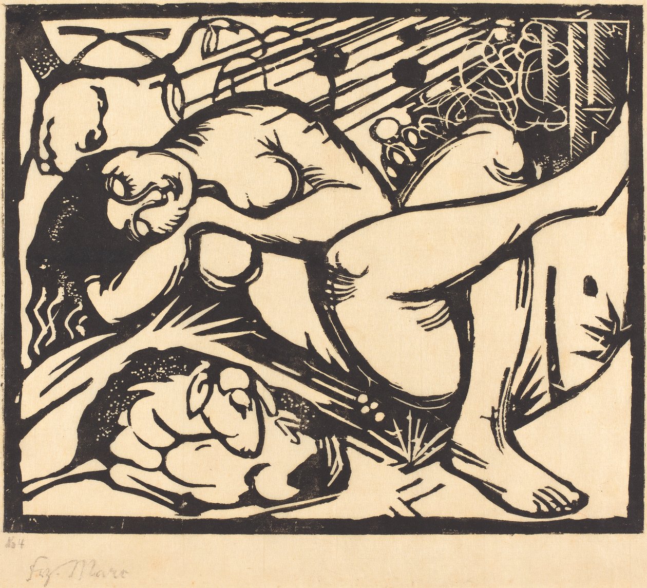 Slapende Herderin door Franz Marc