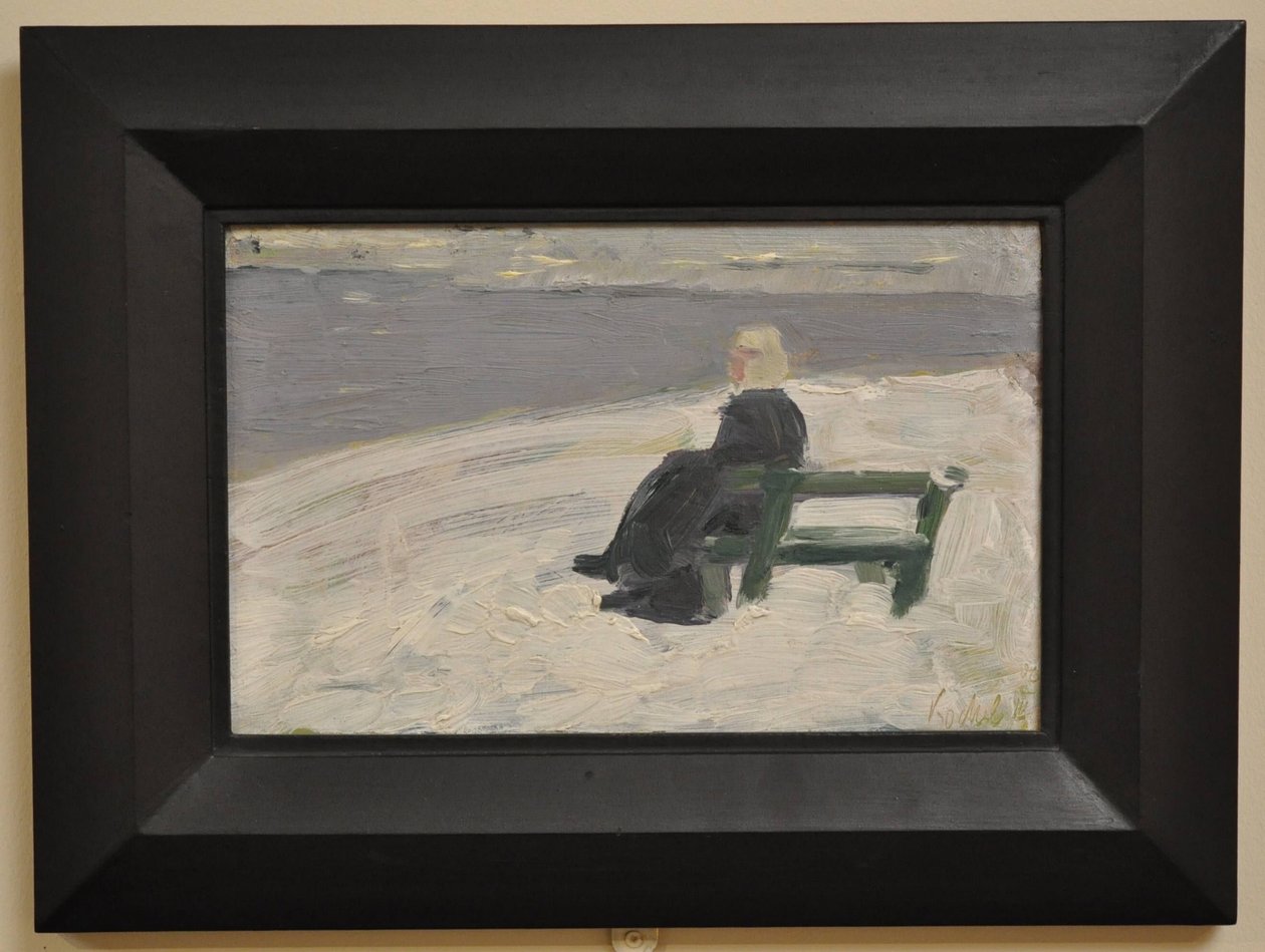 Vrouw in een winterlandschap door Franz Marc