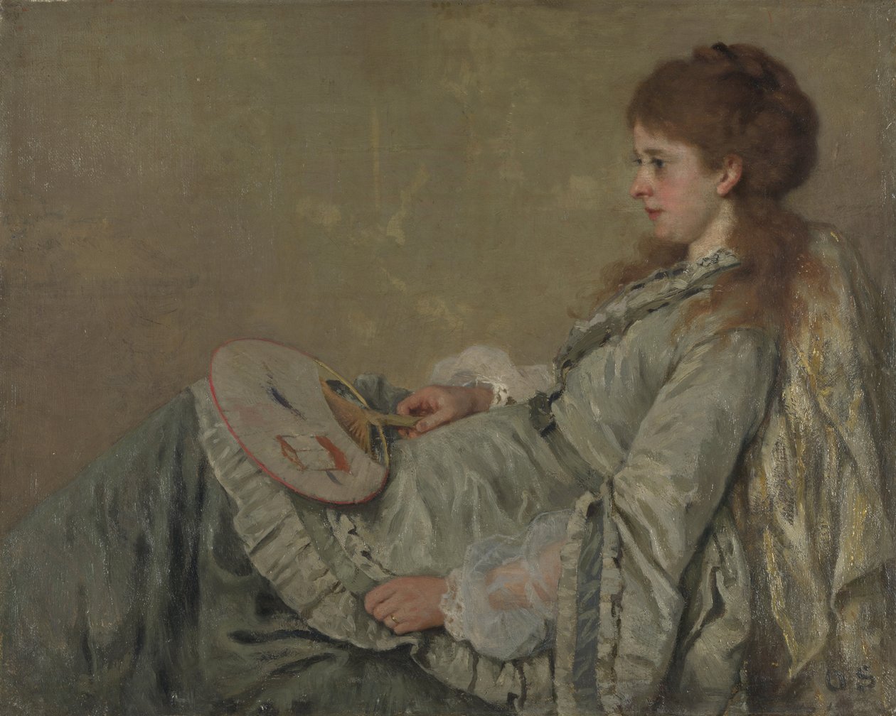 Portret van de vrouw van de kunstenaar door Franz Otto Scholderer