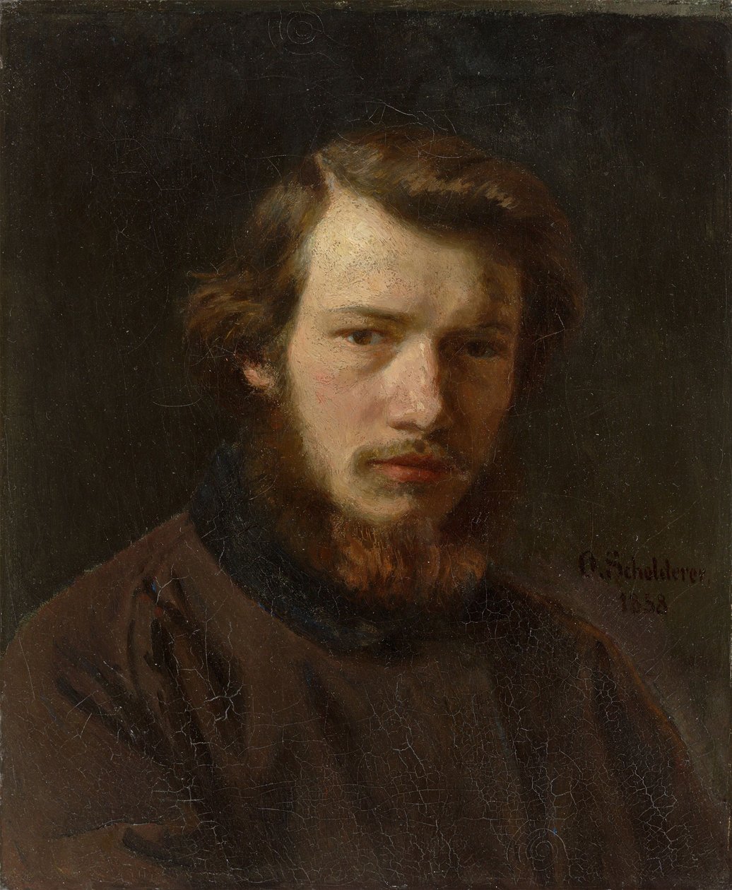 Zelfportret op 24-jarige leeftijd, 1858 door Franz Otto Scholderer