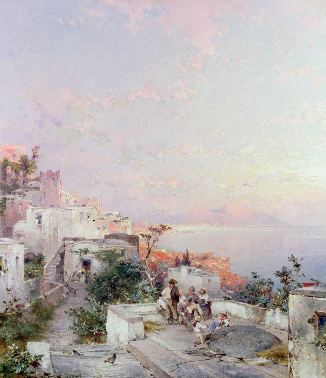 Posilipo, Napels door Franz Richard Unterberger