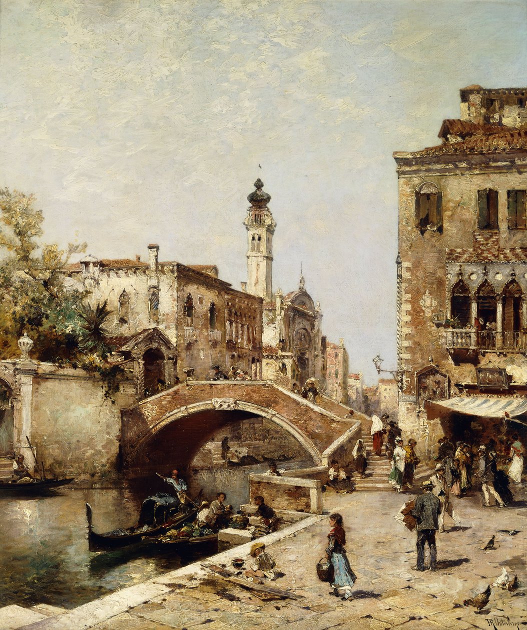 Santa Catarina-kanaal, Venetië door Franz Richard Unterberger