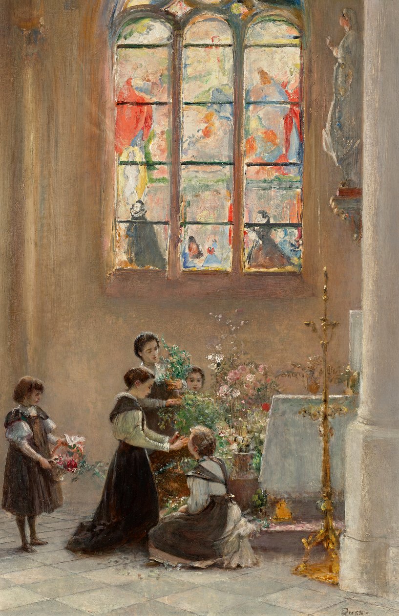 Feest St. Maria in een kerk in Venetië door Franz Russ der Jüngere