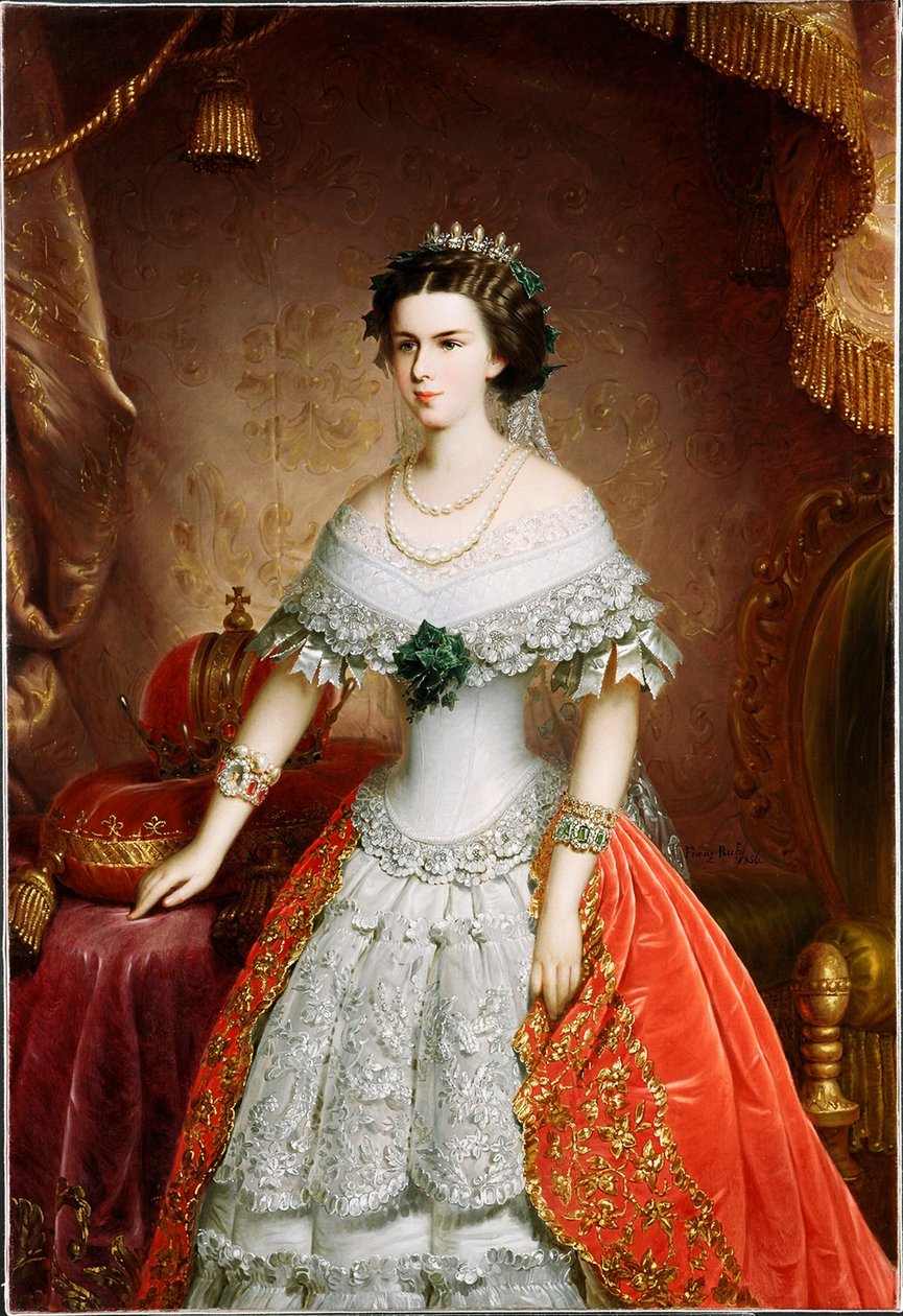 Portret van Elisabeth van Beieren, 1856 door Franz Russ the Elder