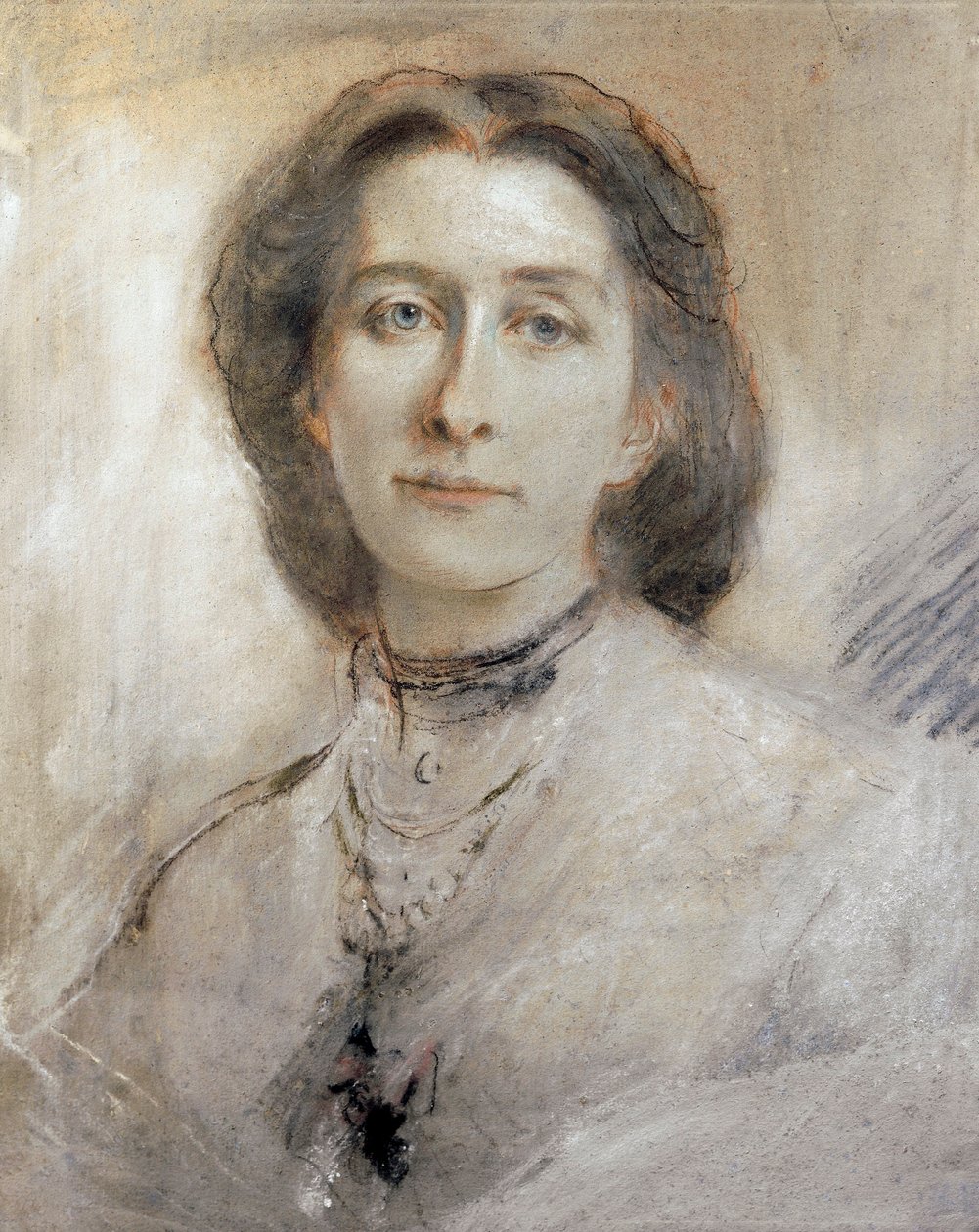 Duitsland, Portret van Cosima Francesca Gaetana Wagner, dochter van Franz Liszt en tweede vrouw van Richard Wagner door Franz Seraph von Lenbach