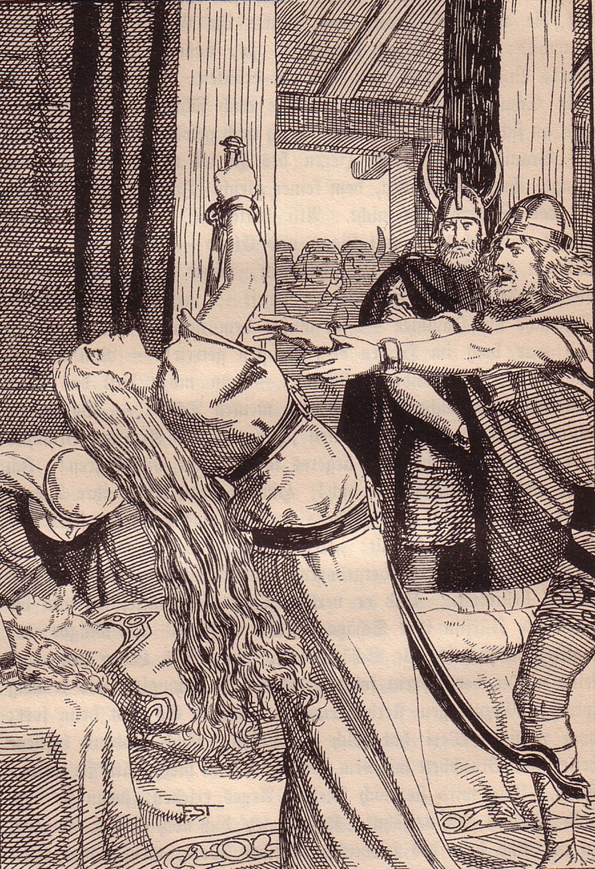 Illustratie voor De Edda: Germaanse Goden en Helden door Hans von Wolzogen door Franz Stassen