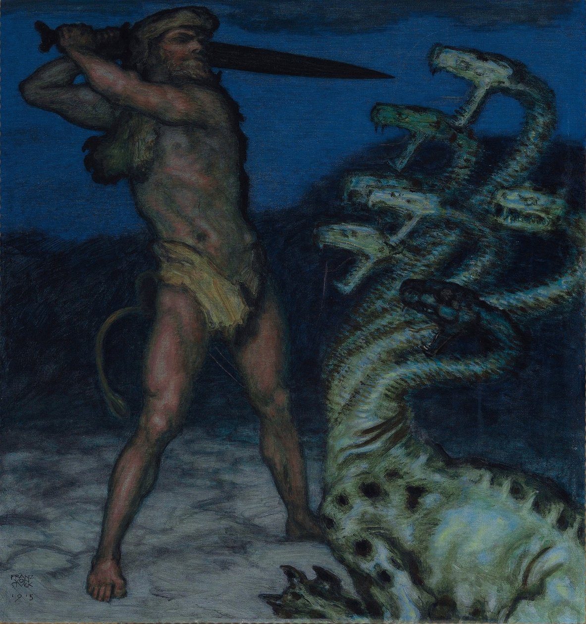 Hercules en Hydra door Franz Stuck Ritter von