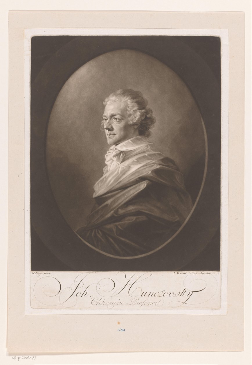 Portret van Johann Hunczovsky door Franz Wrenk