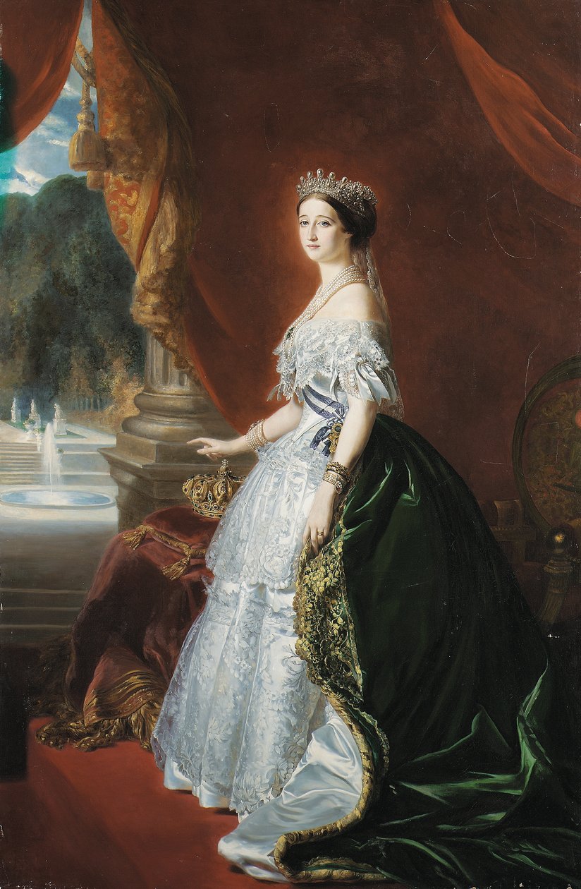 Volledig portret van keizerin Eugénie door Franz Xaver  Winterhalter (after)