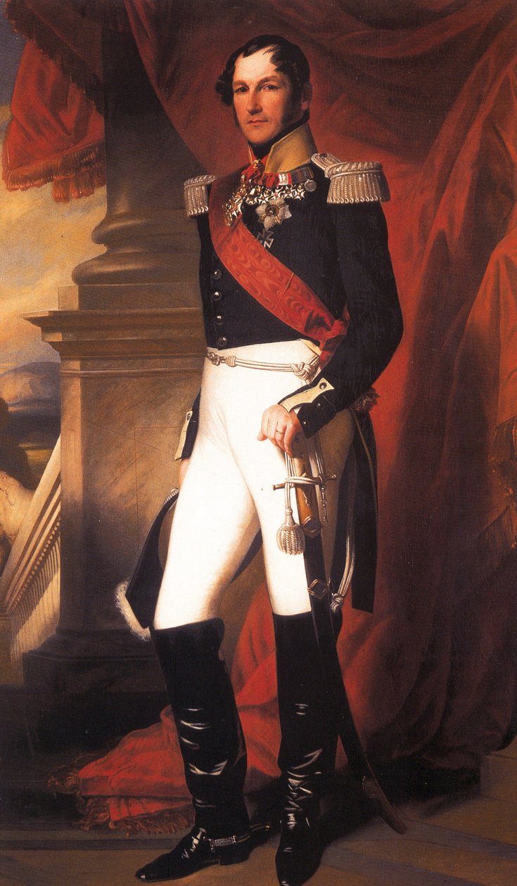 Dutch: Portret van koning Leopold I in uniform Portrait of King Leopold I in uniform door Franz Xaver Winterhalter