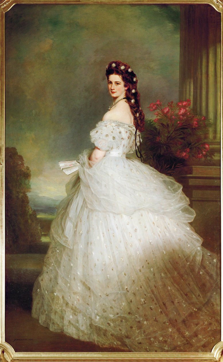 Keizerin Elisabeth in een sterrenjapon (olieverf op doek) door Franz Xaver Winterhalter