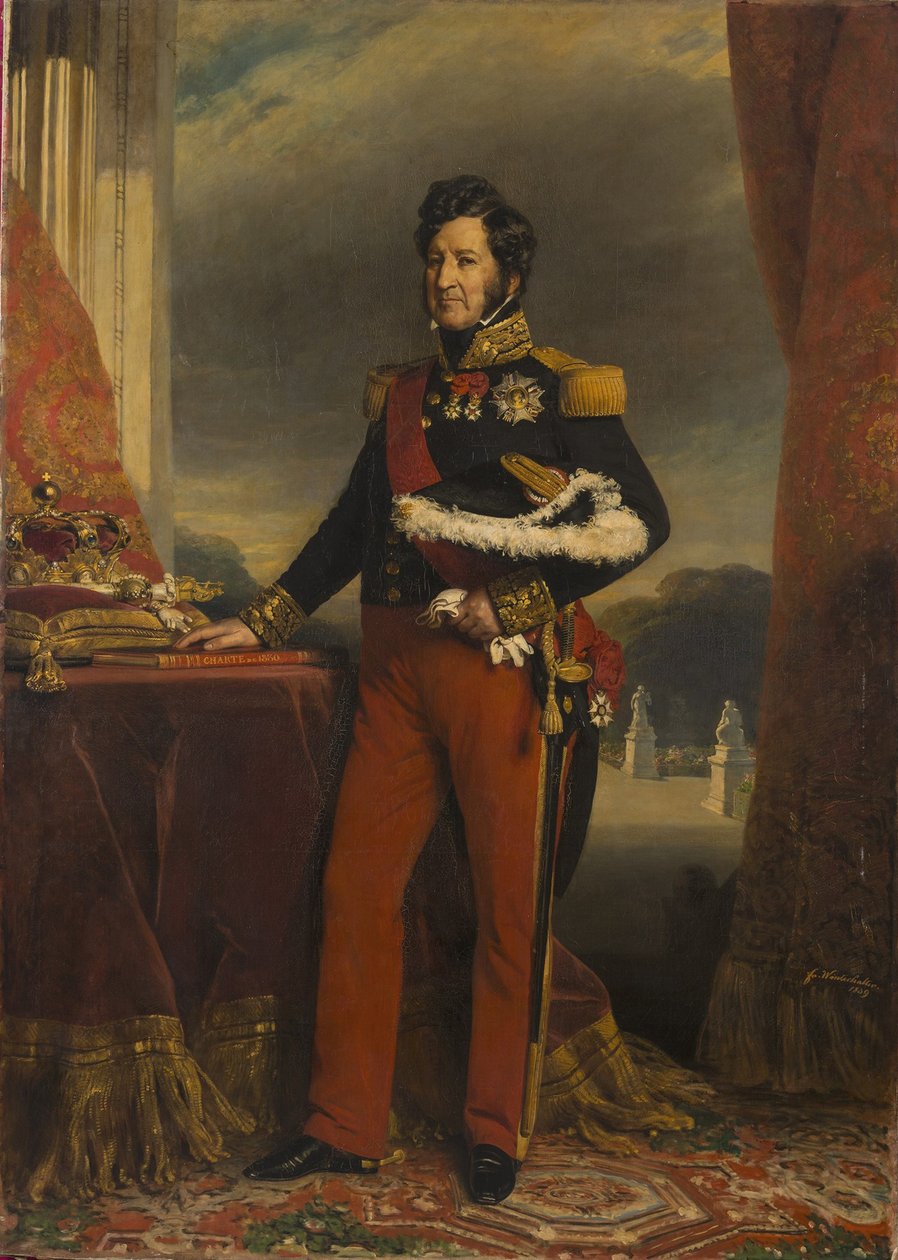 Frans:  Louis-Philippe 1er, Roi des Francais (1773-1850) Louis Philippe I in het uniform van de generaal officier door Franz Xaver Winterhalter