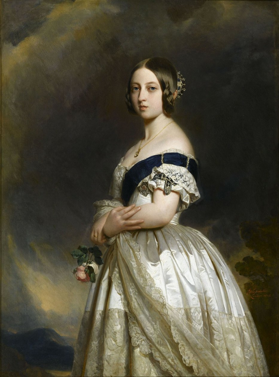 Frans:  Victoria Ière, reine de Grande Bretagne (1819-1901) Victoria I, koningin van Groot-Brittannië (1819-1901) door Franz Xaver Winterhalter