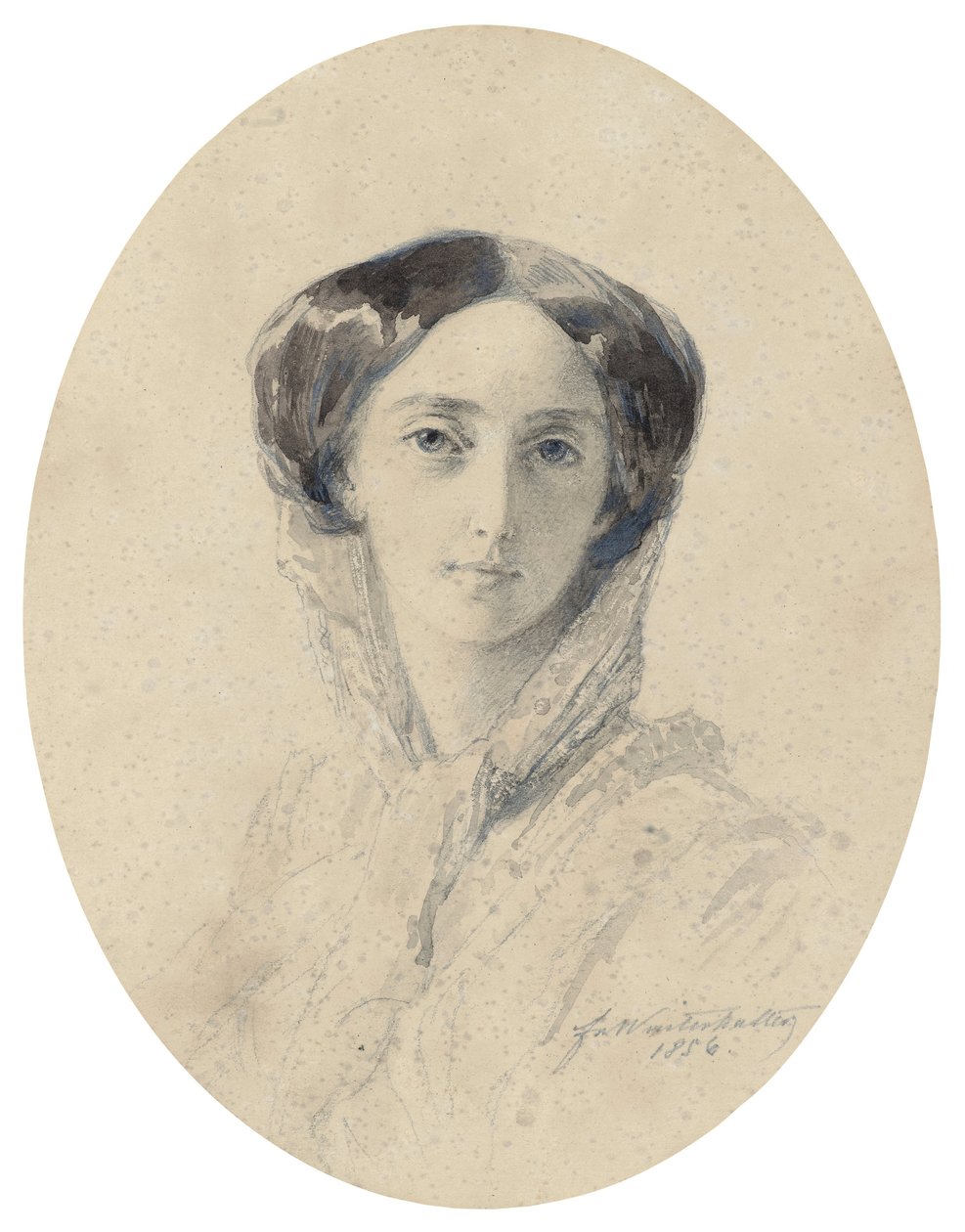 Portret van grootvorstin Olga Nikolaevna van Rusland door Franz Xaver Winterhalter