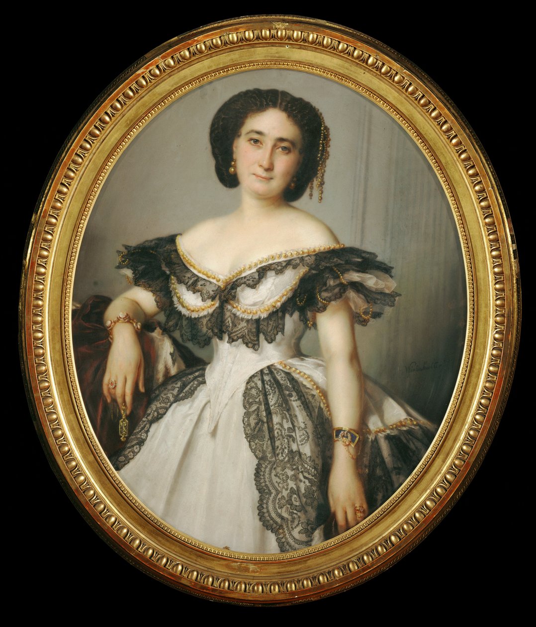 Portrait de femme - portret van een dame ... door Franz Xaver Winterhalter
