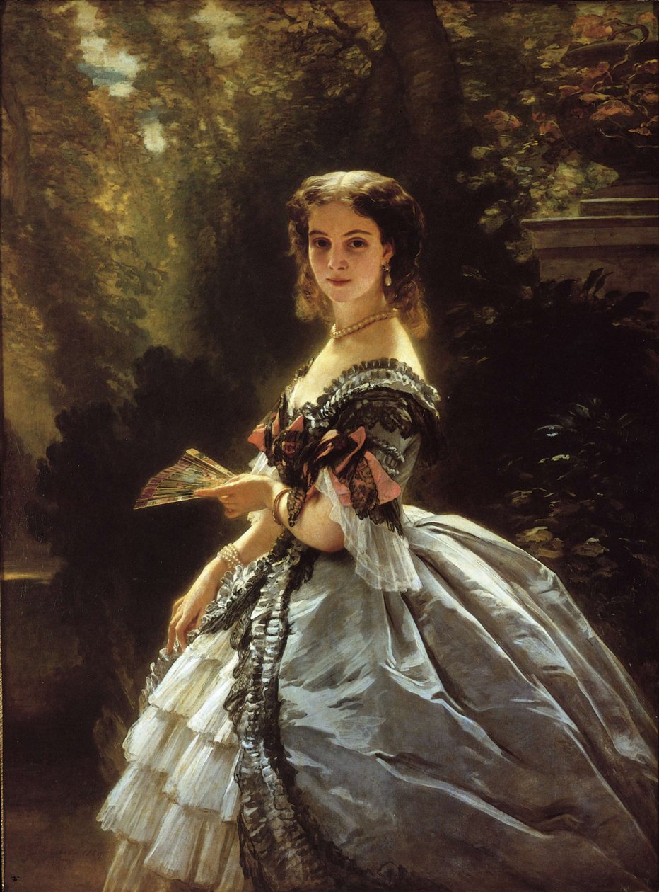 Portret van Gravin Elizabeth Esperovna Trubetskaya, geboren Belosselskaya-Belozerskaya door Franz Xaver Winterhalter