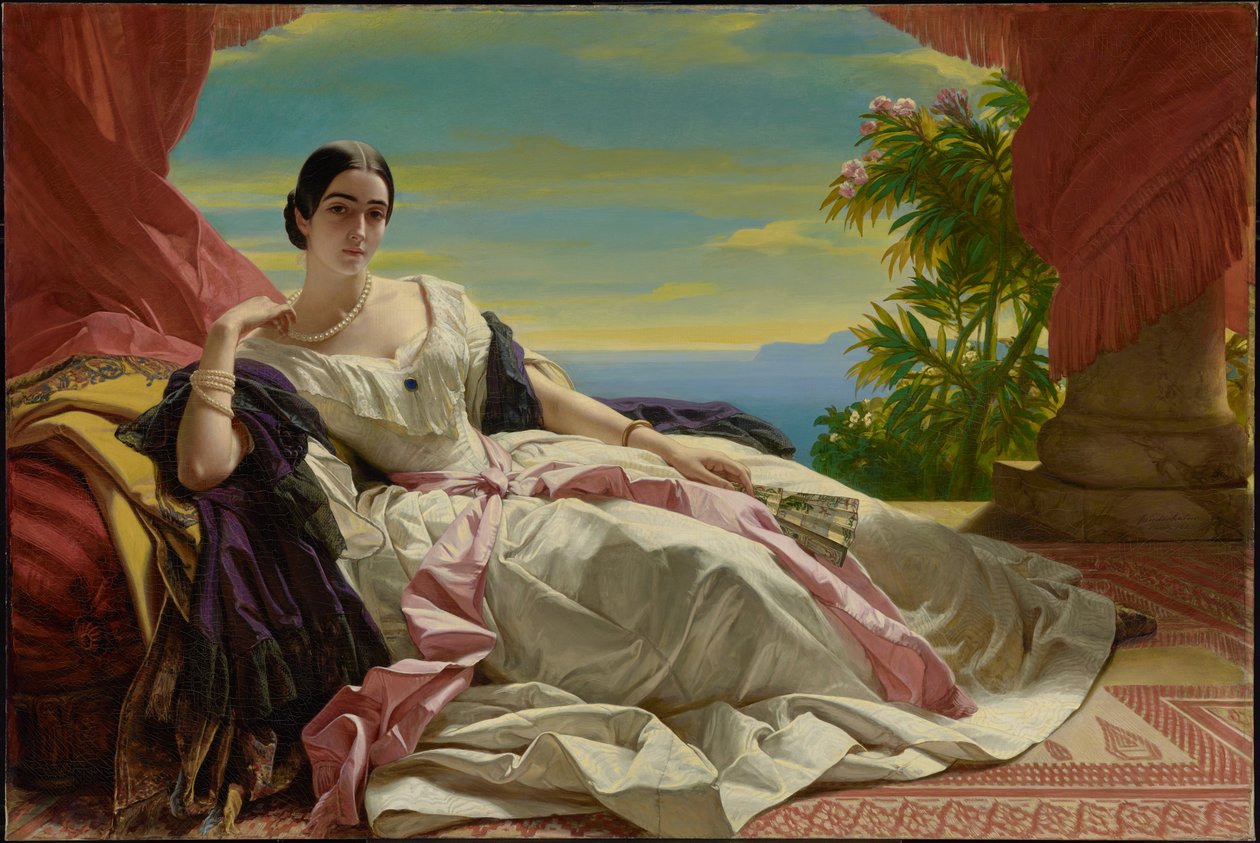 Portret van Leonilla, prinses van Sayn-Wittgenstein-Sayn door Franz Xaver Winterhalter
