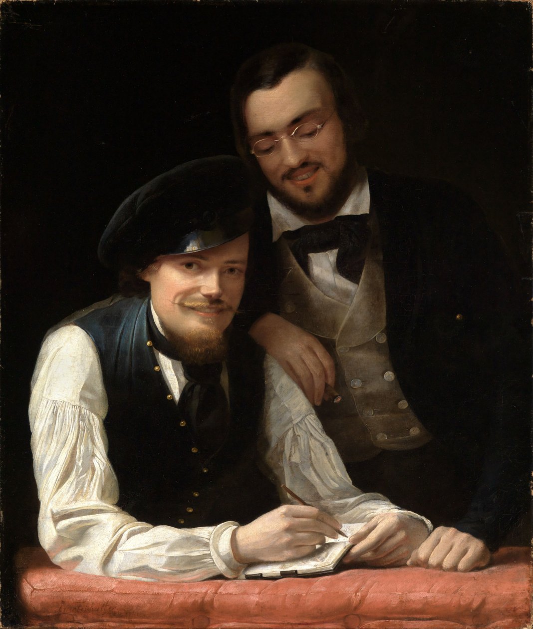 Zelfportret van de kunstenaar met zijn broer door Franz Xaver Winterhalter