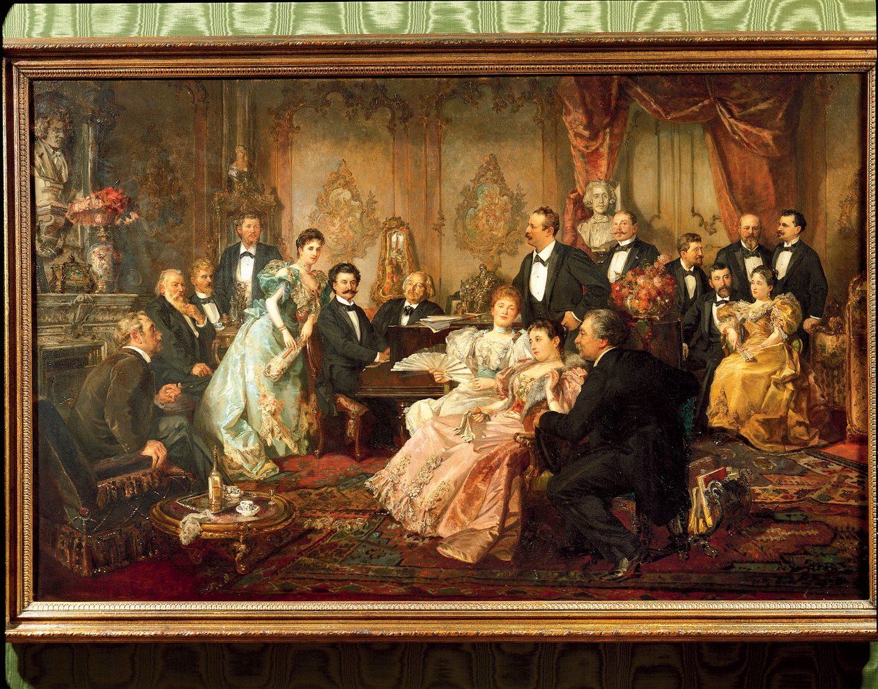 Een Nacht met Johann Strauss schilderij door Franz von  Bayros
