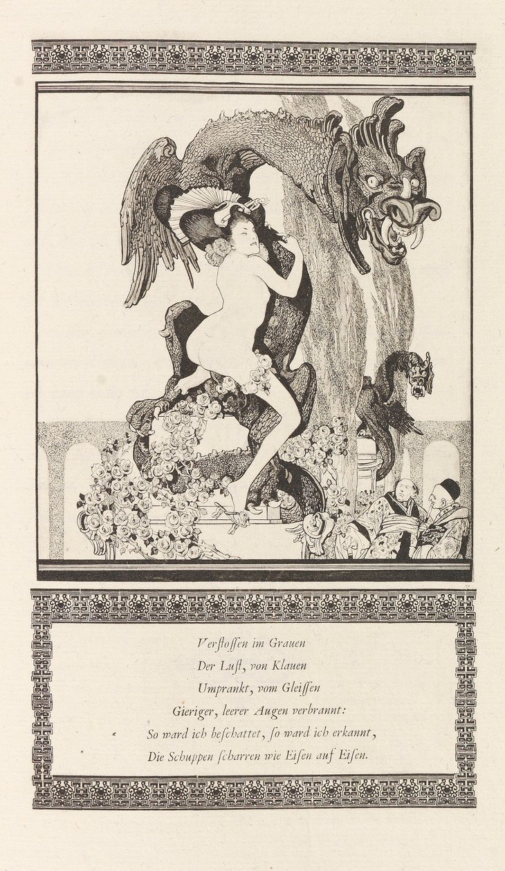 Illustratie voor Das Schöne Mädchen von Pao door Otto Julius Bierbaum, 1909-1910 door Franz von Bayros